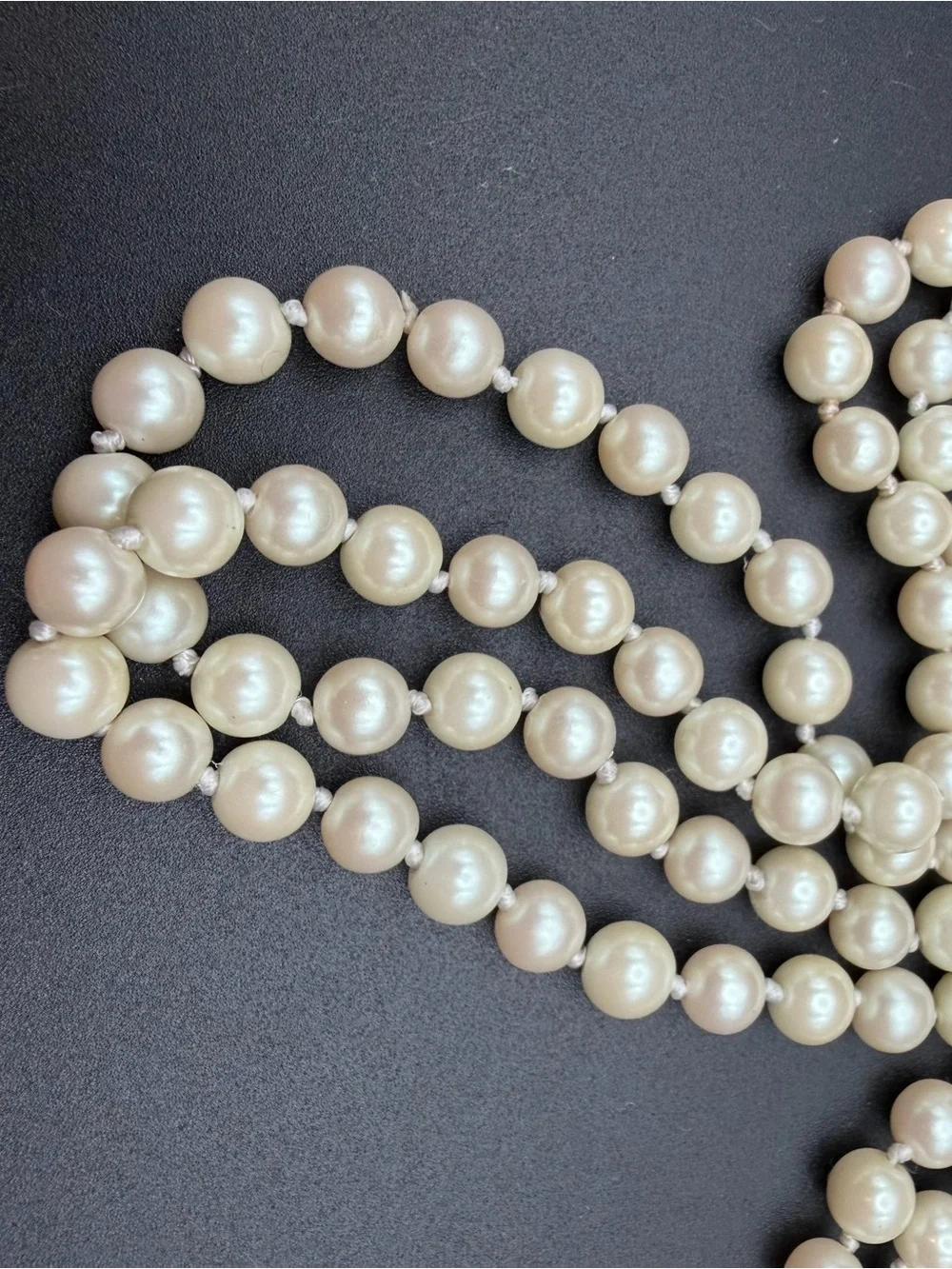 Carolee Rhinestone Brooch with Faux Pearls #811 hand knotted